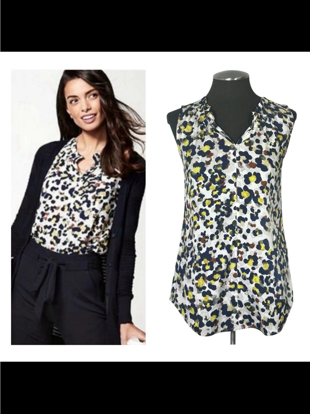 CAbi Women's #5222 Fierce Seeing Spots Blouse Size Small Sleeveless medium